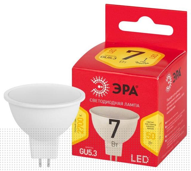 Лампа светодиодная RED LINE LED MR16-7W-827-GU5.3 R 7Вт MR16 софит 2700К тепл. бел. GU5.3 Эра Б0050231