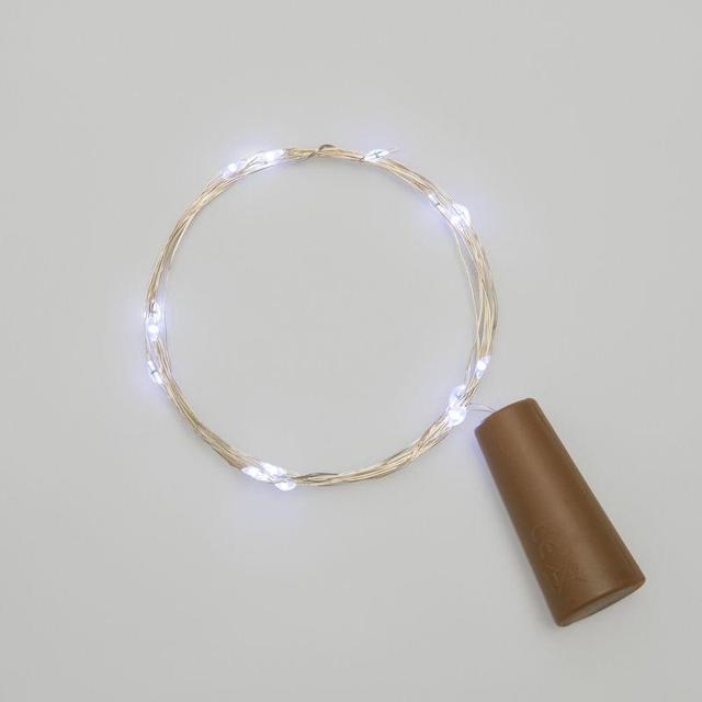 Гирлянда светодиодная "Роса" 2м 20LED бел. 0.1Вт IP20 с пробкой элементы питания 3хLR44 (в компл.) Neon-Night 302-025