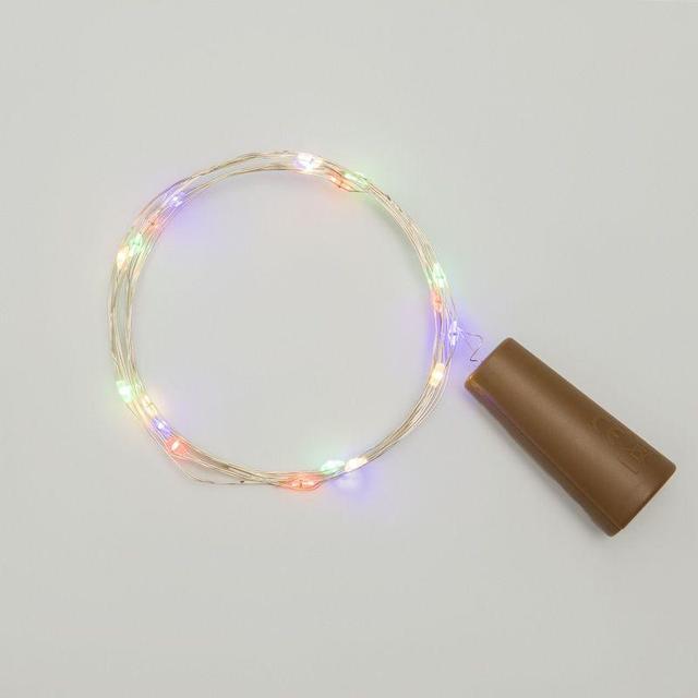 Гирлянда светодиодная "Роса" 2м 20LED мультиколор 0.1Вт IP20 с пробкой элементы питания 3хLR44 (в компл.) Neon-Night 302-029