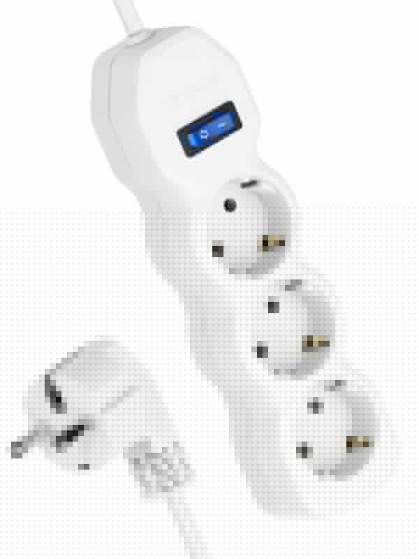 Удлинитель 3х3м с заземл. 10А IP20 ПВС 3х0.75 с выкл. КОСМОС YKsm3m-3g-Z-V(10A)P