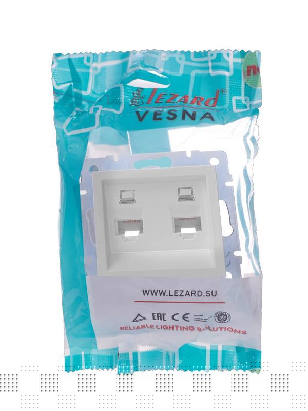Розетка компьютерная 2-м СП Vesna механизм бел. LEZARD 742-0288-141