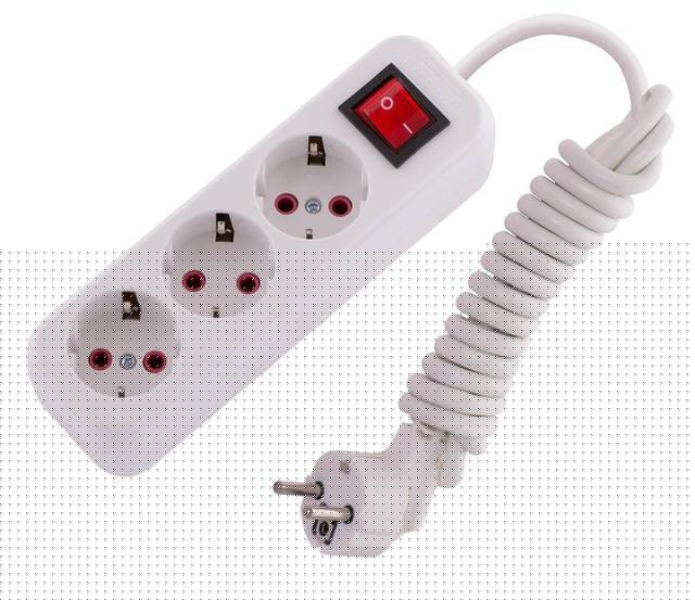 Удлинитель 3х2м с заземл. 16А IP20 Lila с выкл. LEZARD 720-0302-302