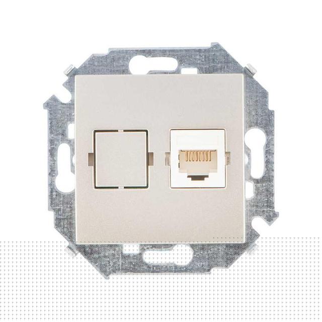 Розетка компьютерная СП Simon 15 RJ45 кат.5E Systimax механизм шампань Simon 1591598-034