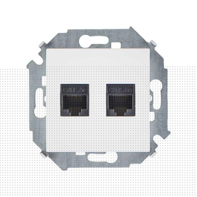 Розетка компьютерная 2-м Simon 15 RJ45 кат.5E AMP механизм бел. Simon 1591552-030