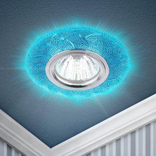 Светильник DK LD6 BL/WH декор со светодиодной подсветкой голубой ЭРА Б0019210