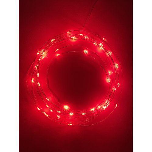 Гирлянда светодиодная "Нить" 5м 50LED красн. свет АА ЭРА Б0047963