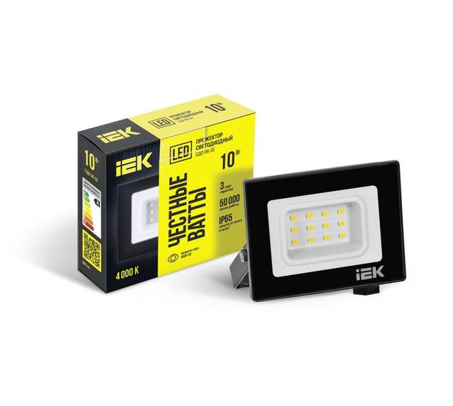Прожектор светодиодный СДО 06-10 4000К IP65 черн. IEK LPDO601-10-40-K02
