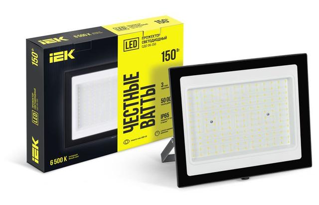 Прожектор светодиодный СДО 06-150 6500К IP65 черн. IEK LPDO601-150-65-K02